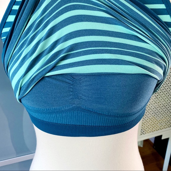 Athleta Striped Breathe Bra Tank in Teal - Picture 4 of 7